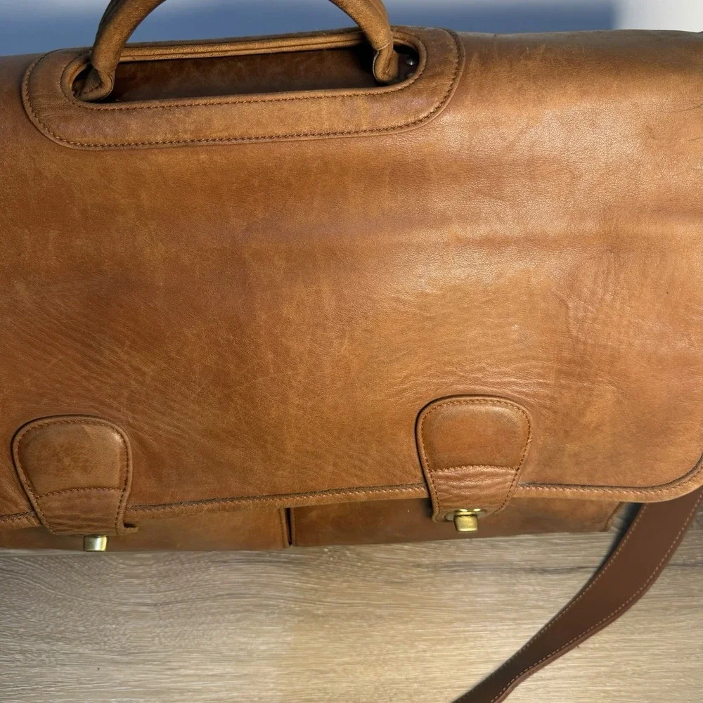 COACH VTG #0532 Prescott Leather Briefcase Messenger Laptop Shoulder Bag Luggage